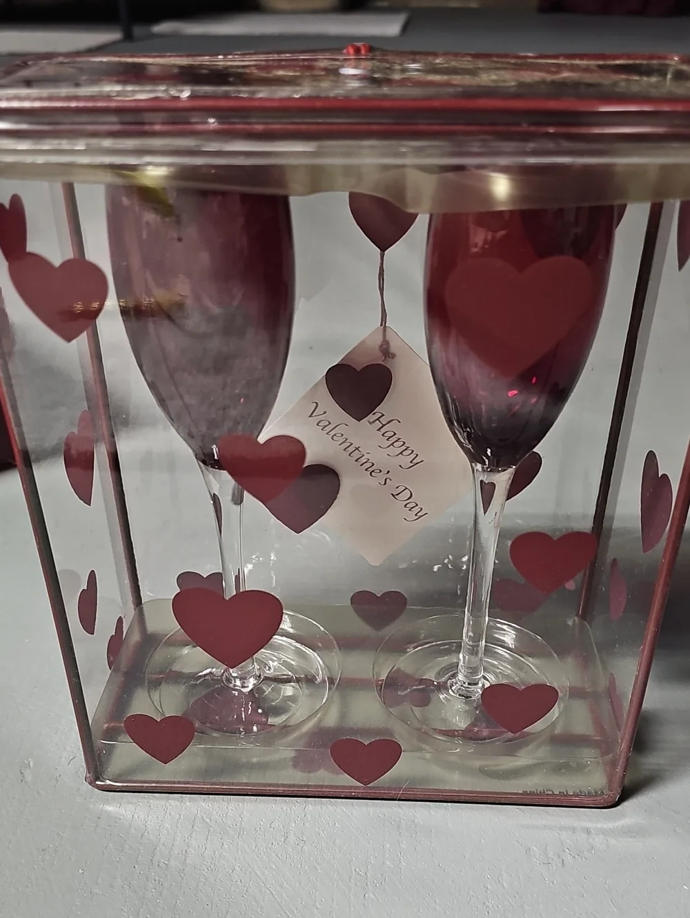 VTG Marshall Fields Red Heart Champagne Flutes Set Of 2 Rare Find NWT